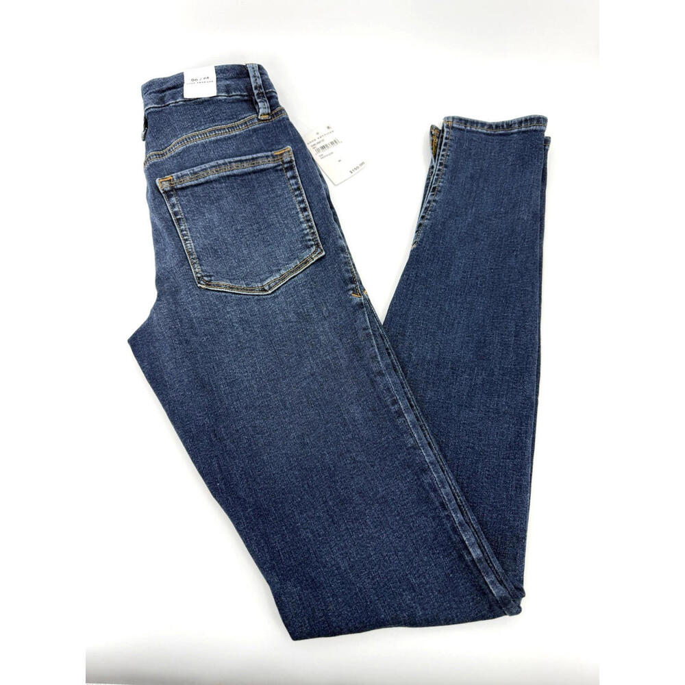 NEW Good American Good Waist High Exposed Ankle Waist Skinny Jeans MSRP $150